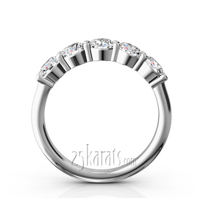 Classic 5 stone Closed Basket Anniversary Band (1.25ct. tw) thumbnail 3