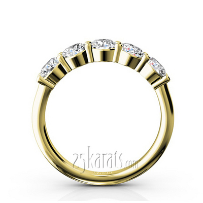 Classic 5 stone Closed Basket Anniversary Band (1.25ct. tw) thumbnail 6