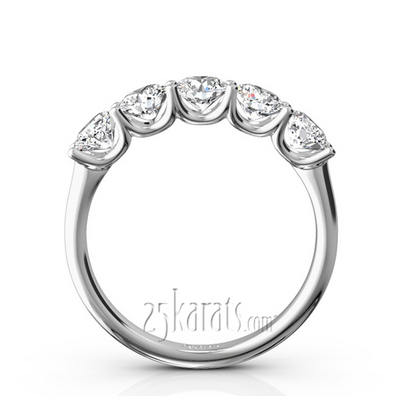 New Classic 5-Stone U-Prong Woman Anniversary Band ( 1 1/4 ct. tw.) thumbnail 3