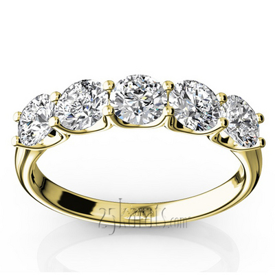 New Classic 5-Stone U-Prong Woman Anniversary Band ( 1 1/4 ct. tw.) thumbnail 4