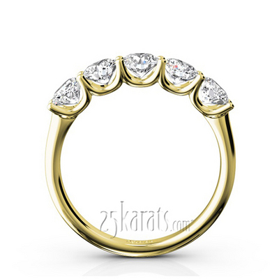 New Classic 5-Stone U-Prong Woman Anniversary Band ( 1 1/4 ct. tw.) thumbnail 6