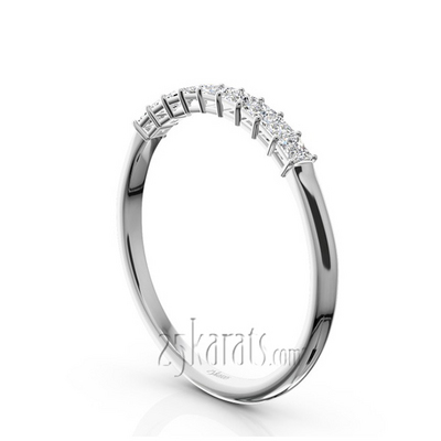 9 Stone Princess Cut Basket Setting Woman Ring (1/4 ct. tw.) thumbnail 2