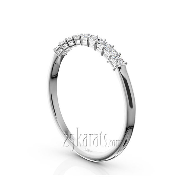 14K white gold 9 Stone Princess Cut Basket Setting Woman Ring (1/4 ct. tw.) - alternate view 2