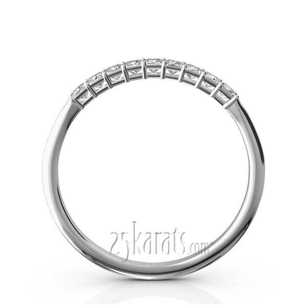 14K white gold 9 Stone Princess Cut Basket Setting Woman Ring (1/4 ct. tw.) - alternate view 3