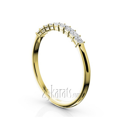 9 Stone Princess Cut Basket Setting Woman Ring (1/4 ct. tw.) thumbnail 5