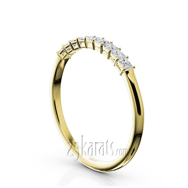 14K white gold 9 Stone Princess Cut Basket Setting Woman Ring (1/4 ct. tw.) - alternate view 5
