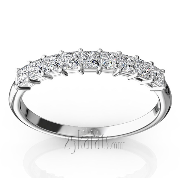 9 Stone Princess Cut Basket Setting Anniversary Band (5/8 ct. t.w.)