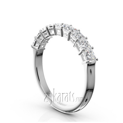 9 Stone Princess Cut Basket Setting Woman Ring (1 ct. tw.) thumbnail 2