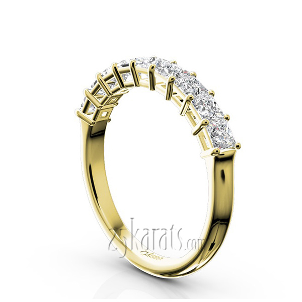 14K white gold 9 Stone Princess Cut Basket Setting Woman Ring (1 ct. tw.) - alternate view 5