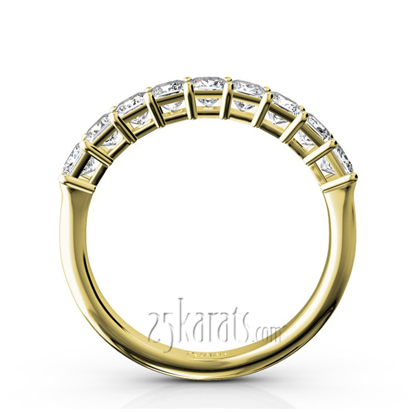 14K white gold 9 Stone Princess Cut Basket Setting Woman Ring (1 ct. tw.) - alternate view 6