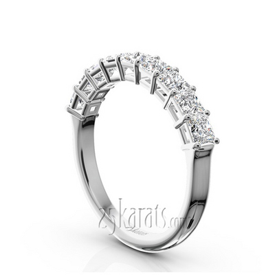 9 Stone Princess Cut Basket Setting Woman Ring (1 1/3 ct. tw.) thumbnail 2