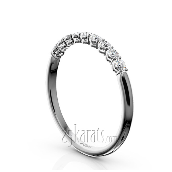 14K white gold Round Brilliant Basket Setting 9 Stone Women Anniversary Ring (1/4 ct. tw.) - alternate view 2