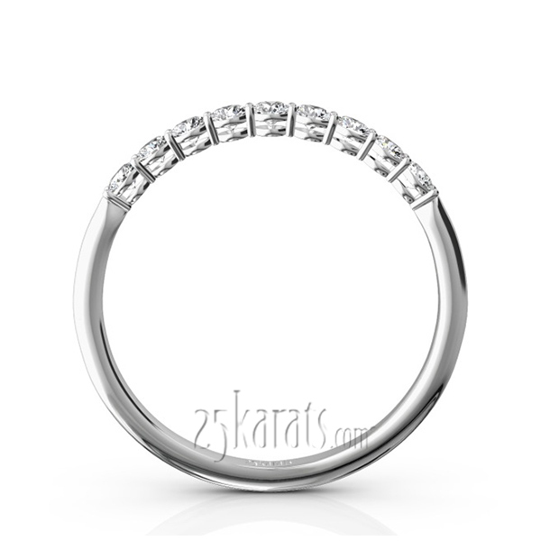 14K white gold Round Brilliant Basket Setting 9 Stone Women Anniversary Ring (1/4 ct. tw.) - alternate view 3