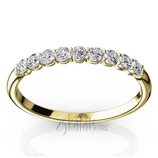 14K white gold Round Brilliant Basket Setting 9 Stone Women Anniversary Ring (1/4 ct. tw.) - alternate view 4