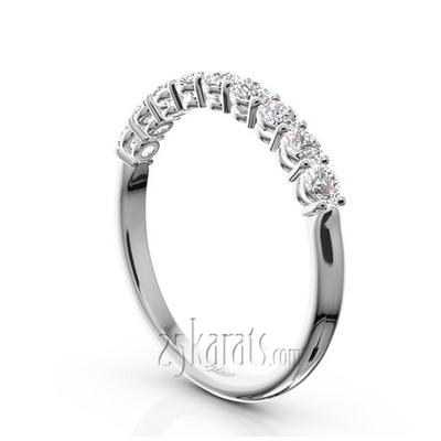 Round Brilliant Basket Setting 9 Stone Women Anniversary Ring (1/2 ct. tw.) thumbnail 2
