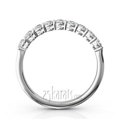 Round Brilliant Basket Setting 9 Stone Women Anniversary Ring (1/2 ct. tw.) thumbnail 3