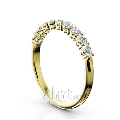 Round Brilliant Basket Setting 9 Stone Women Anniversary Ring (1/2 ct. tw.) thumbnail 5