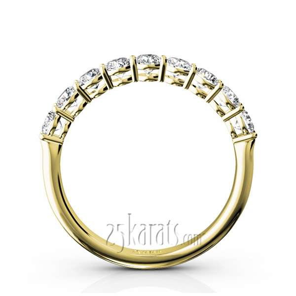 14K white gold Round Basket Set 9 Stone Diamond Anniversary Ring (3/4 ct. tw.) - alternate view 6