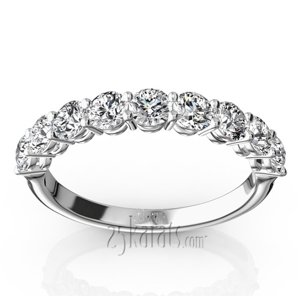 Round Brilliant Basket Setting 9 Stone Women Anniversary Ring (1 ct. tw.)