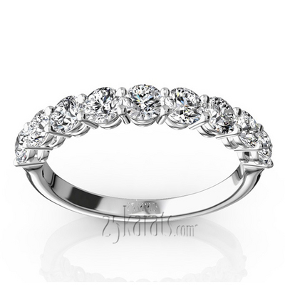 Round Brilliant Basket Setting 9 Stone Women Anniversary Ring (1 ct. tw.) thumbnail 1