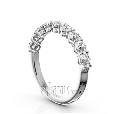 Round Brilliant Basket Setting 9 Stone Women Anniversary Ring (1 ct. tw.) thumbnail 2