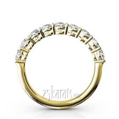 Round Brilliant Basket Setting 9 Stone Women Anniversary Ring (1 ct. tw.) thumbnail 6