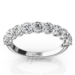 Round Brilliant Basket Setting 9 Stone Anniversary Band (1.26 ct.t.w)