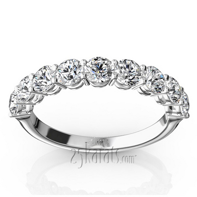 Round Brilliant Basket Setting 9 Stone Women Anniversary Ring (1 1/4 ct. tw.) thumbnail 1