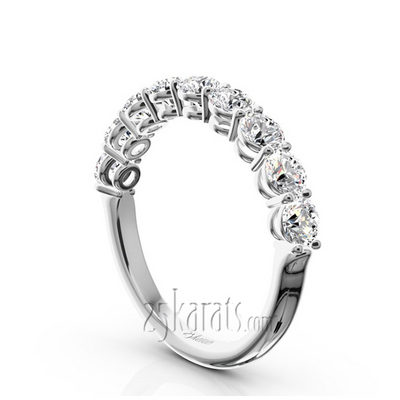 Round Brilliant Basket Setting 9 Stone Women Anniversary Ring (1 1/4 ct. tw.) thumbnail 2