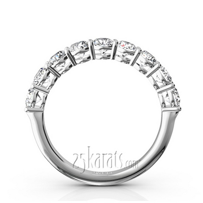 Round Brilliant Basket Setting 9 Stone Women Anniversary Ring (1 1/4 ct. tw.) thumbnail 3