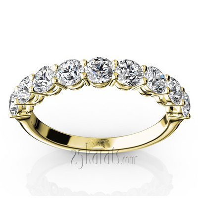 Round Brilliant Basket Setting 9 Stone Women Anniversary Ring (1 1/4 ct. tw.) thumbnail 4