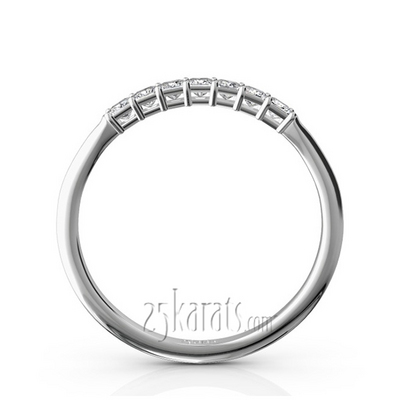 Seven Stone Princess Cut Basket Setting Woman Ring (1/4 ct. tw.) thumbnail 3