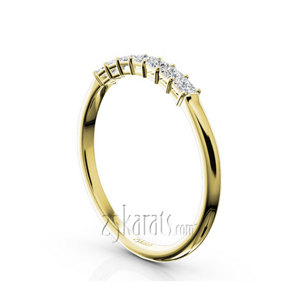 Seven Stone Princess Cut Basket Setting Woman Ring (1/4 ct. tw.) thumbnail 5