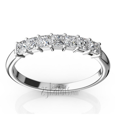 Seven Stone Princess Cut Basket Setting Woman Ring (1/2 ct. tw.) thumbnail 1