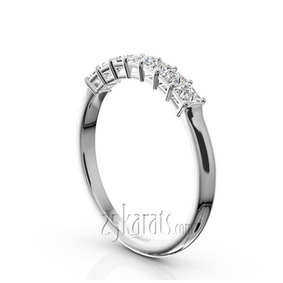 Seven Stone Princess Cut Basket Setting Woman Ring (1/2 ct. tw.) thumbnail 2