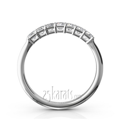 Seven Stone Princess Cut Basket Setting Woman Ring (1/2 ct. tw.) thumbnail 3