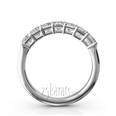 Seven Stone Princess Cut Basket Setting Woman Ring (1 ct. tw.) thumbnail 3