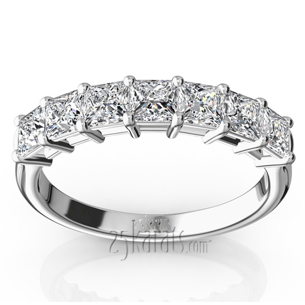 Seven Stone Princess Cut Basket Setting Woman Ring (1 1/4 ct. tw.)