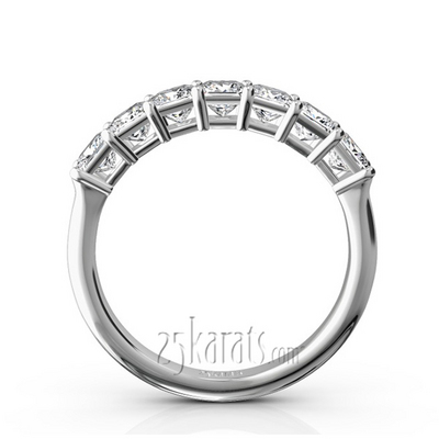Seven Stone Princess Cut Basket Setting Woman Ring (1 1/4 ct. tw.) thumbnail 3