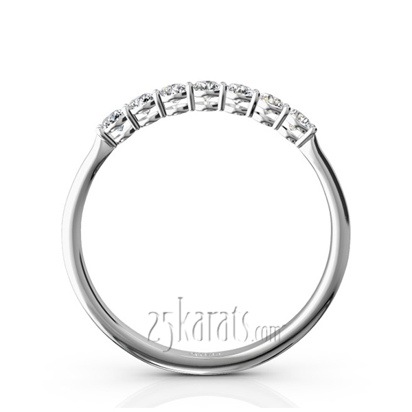 14K white gold Classic 7 Round Brilliant Diamond Woman Anniversary Band (1/4 ct. tw.) - alternate view 3