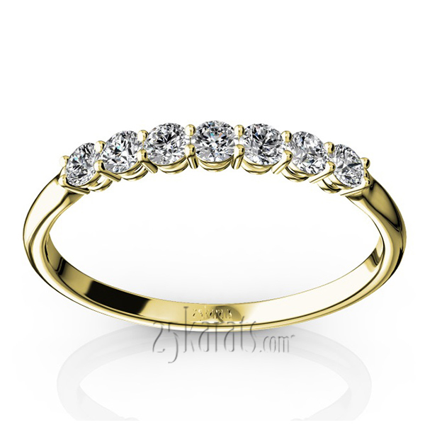 14K white gold Classic 7 Round Brilliant Diamond Woman Anniversary Band (1/4 ct. tw.) - alternate view 4