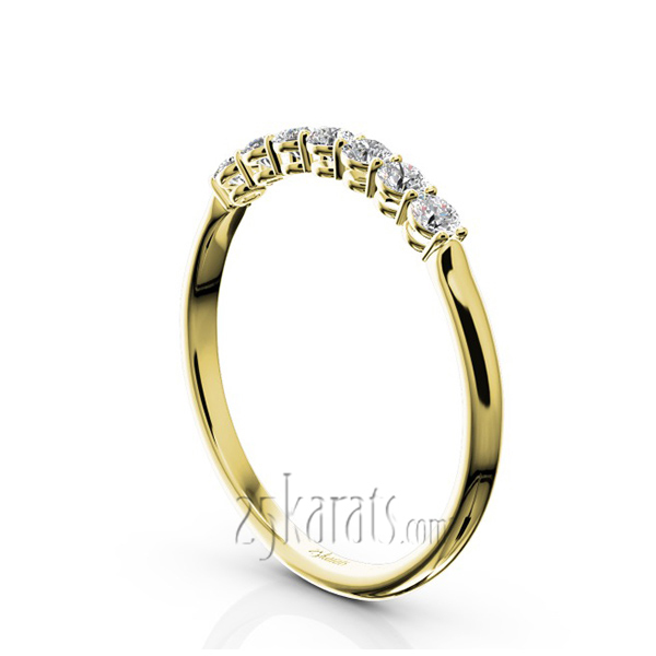 14K white gold Classic 7 Round Brilliant Diamond Woman Anniversary Band (1/4 ct. tw.) - alternate view 5
