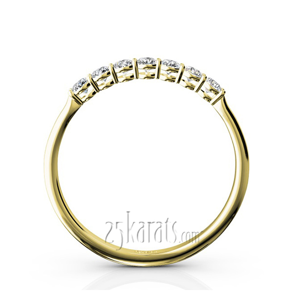 14K white gold Classic 7 Round Brilliant Diamond Woman Anniversary Band (1/4 ct. tw.) - alternate view 6