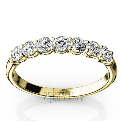 Classic 7 Round Brilliant Diamond Woman Anniversary Band (1/2 ct. tw.) thumbnail 4