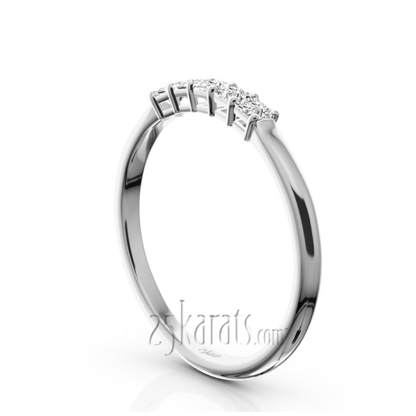 14K white gold Traditional Basket Setting Princess Cut Woman Diamond Ring (1/5 ct. tw.) - alternate view 2