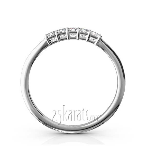 14K white gold Traditional Basket Setting Princess Cut Woman Diamond Ring (1/5 ct. tw.) - alternate view 3