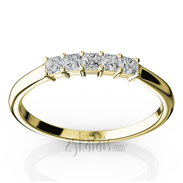 14K white gold Traditional Basket Setting Princess Cut Woman Diamond Ring (1/5 ct. tw.) - alternate view 4