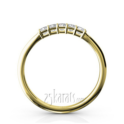 Traditional Basket Setting Princess Cut Woman Diamond Ring (1/5 ct. tw.) thumbnail 6