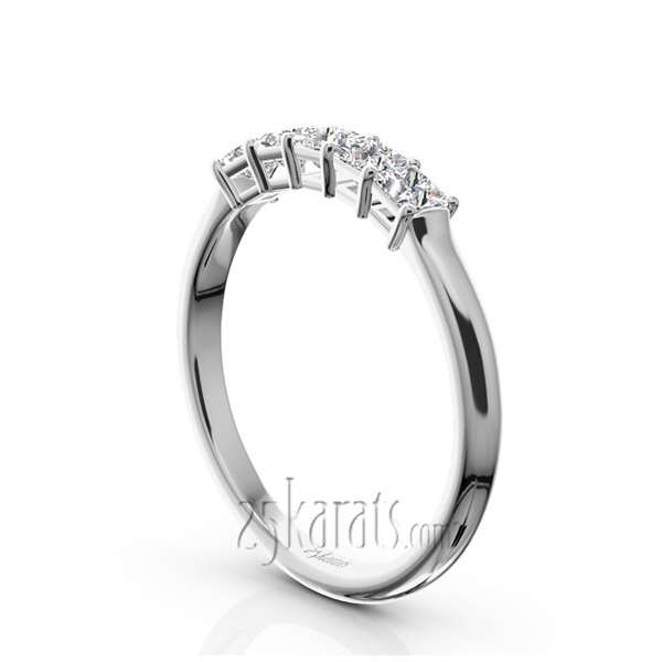 14K white gold Traditional Basket Setting Princess Cut Woman Diamond Ring (1/2 ct. tw.) - alternate view 2