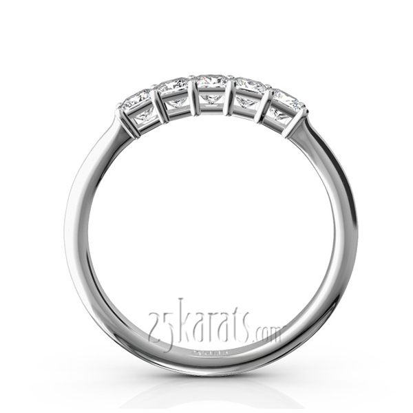 14K white gold Traditional Basket Setting Princess Cut Woman Diamond Ring (1/2 ct. tw.) - alternate view 3